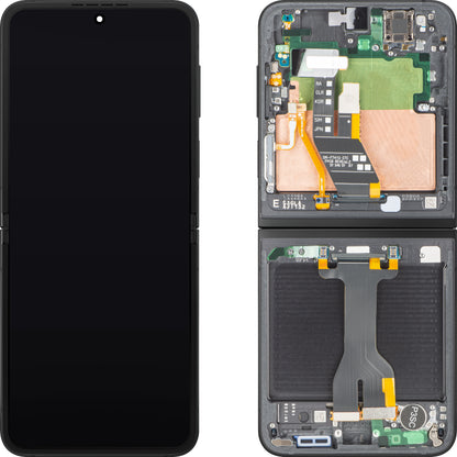Samsung Galaxy Z Flip6 F741 -kosketusnäyttö, kehys, sisäosa, musta (Crafted Black), Service Pack GH82-35014E