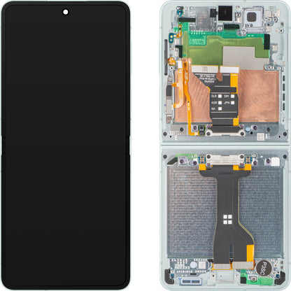 Samsung Galaxy Z Flip7 F766 kosketusnäyttö, kehys, sisäosa, vihreä (minttu), Service Pack GH82-37581E