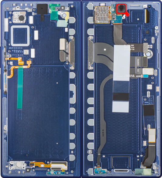 Samsung Galaxy Z Fold7 F966 kosketusnäyttö, kehys, sisäosa, sininen (Blue Shadow), Service Pack GH82-37548B