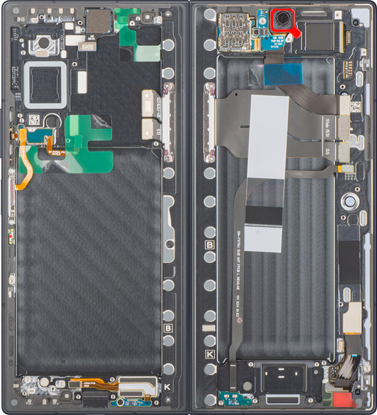 Samsung Galaxy Z Fold8 Ultra F976 kosketusnäyttö, kehys, sisäosa, musta (grafiitti), Service Pack GH82-39805A