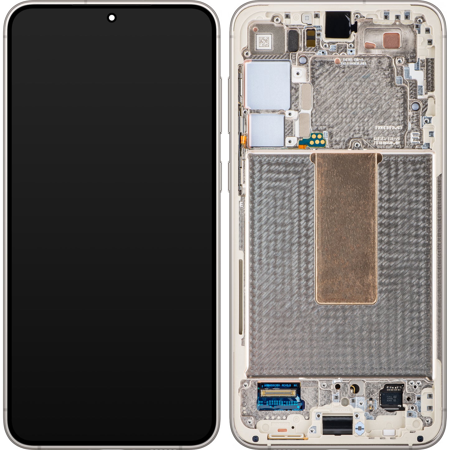 Samsung Galaxy S23+ S916 kosketusnäyttö, kehys, valkoinen (kerma), Service Pack GH82-30476B