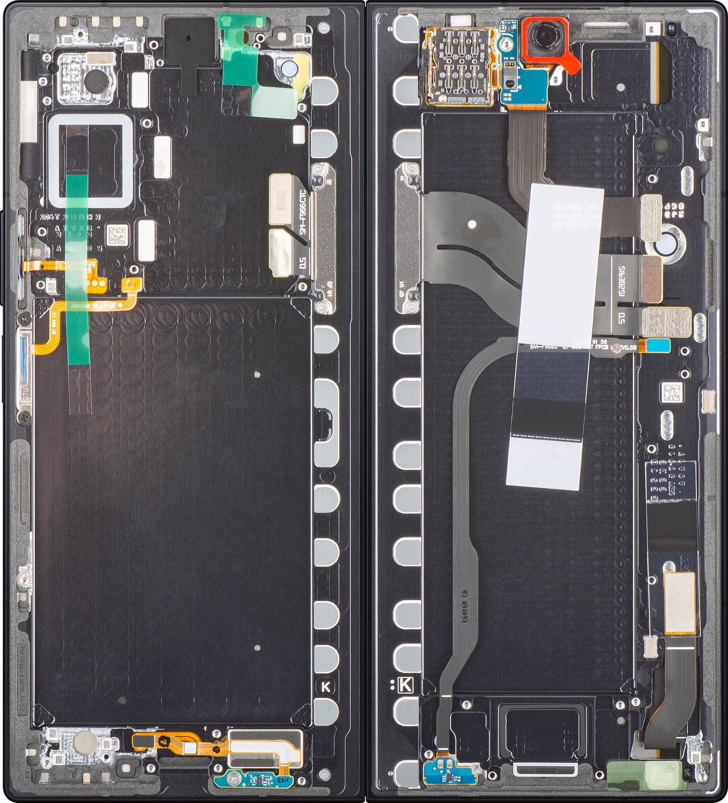 Samsung Galaxy Z Fold7 F966 kosketusnäyttö, kehys, sisäosa, musta (Jet Black), Service Pack GH82-37548C