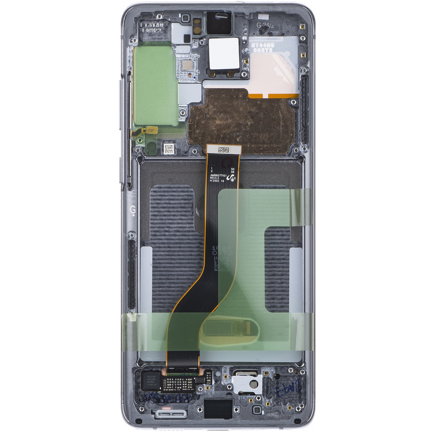 Kosketusnäyttö Samsung Galaxy Galaxy S20+ 5G G986 / S20+ G985, kehyksellä, harmaa (Cosmic Grey), huoltopaketti GH82-31441E 