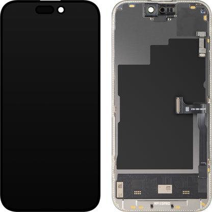 Kosketusnäytöllä ja lähestymisanturilla varustettu MP-näyttö, yhteensopiva Apple iPhone 15 Pron kanssa, kehyksellä, OLED FHD 120Hz Diagnostiikkaversio, musta