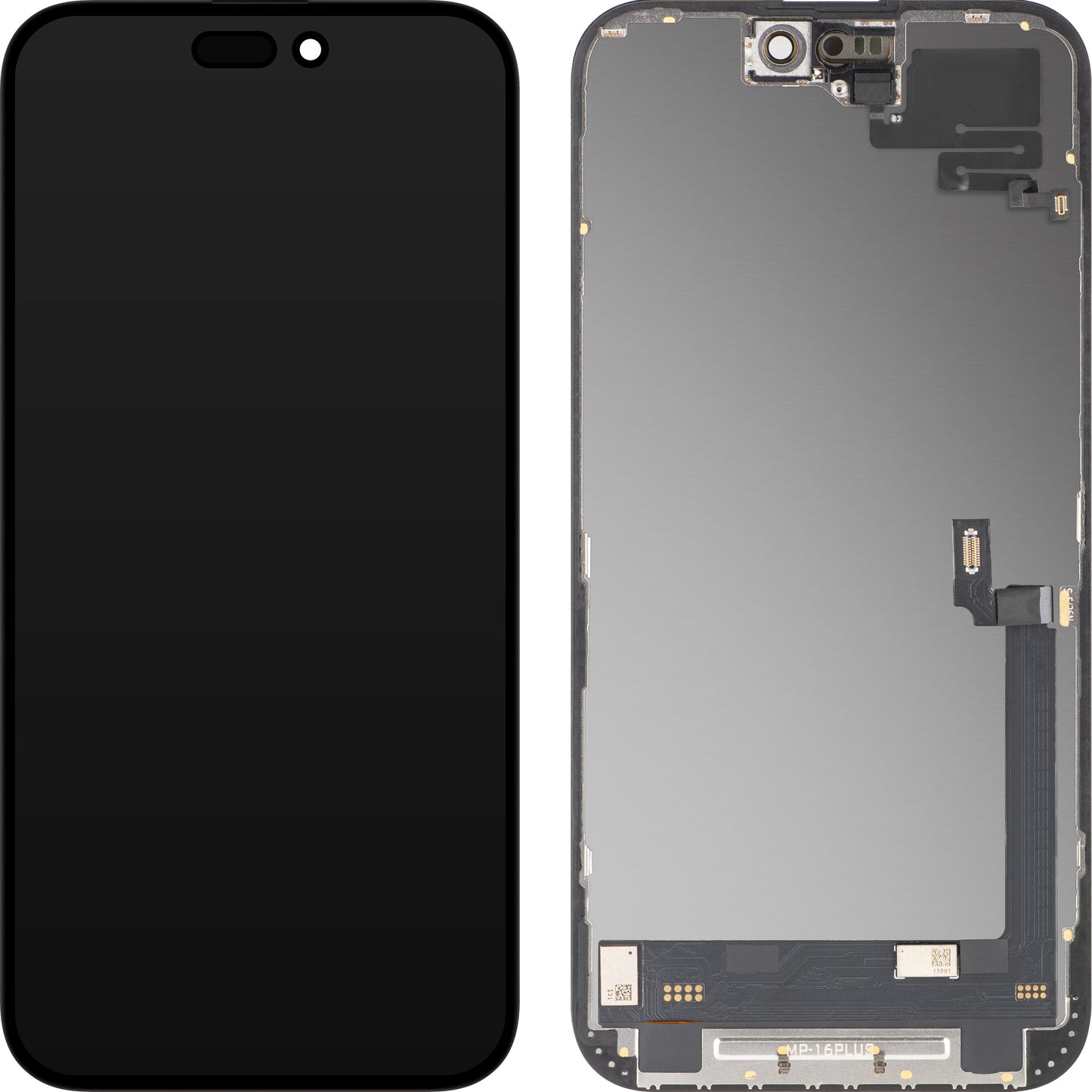 Kosketusnäyttö ja lähisyysanturi MP, yhteensopiva Apple iPhone 16 Plus -mallin kanssa, kehyksellä, OLED FHD -diagnostiikkaversio, musta