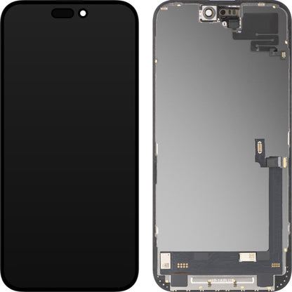 Kosketusnäyttö ja lähisyysanturi MP, yhteensopiva Apple iPhone 16 Plus -mallin kanssa, kehyksellä, OLED FHD -diagnostiikkaversio, musta