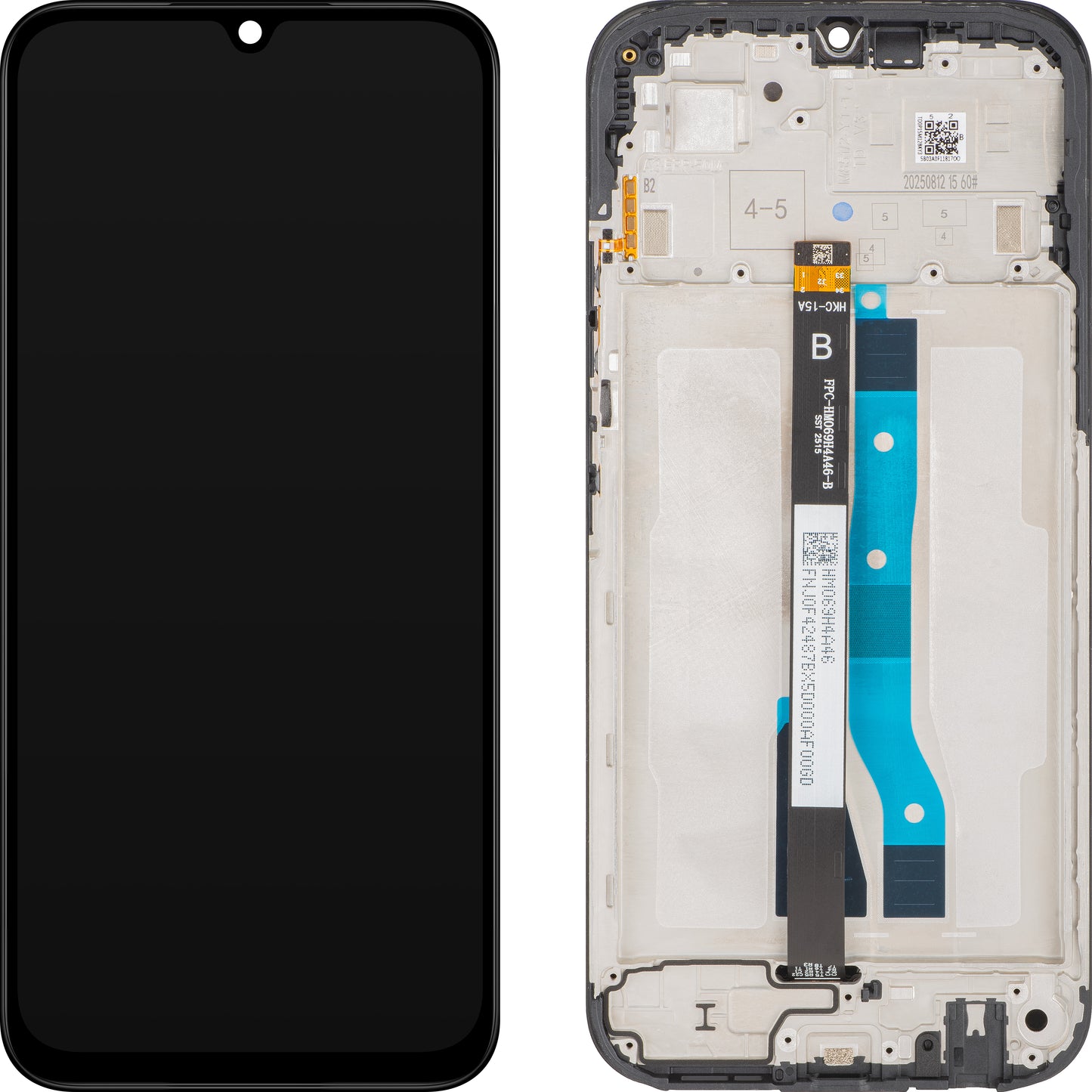 Xiaomi Poco C85 4G / Redmi 15C 4G -näyttö kosketusnäytöllä, kehyksellä, Euroopan versio, musta, huoltopaketti 560002P15AE00