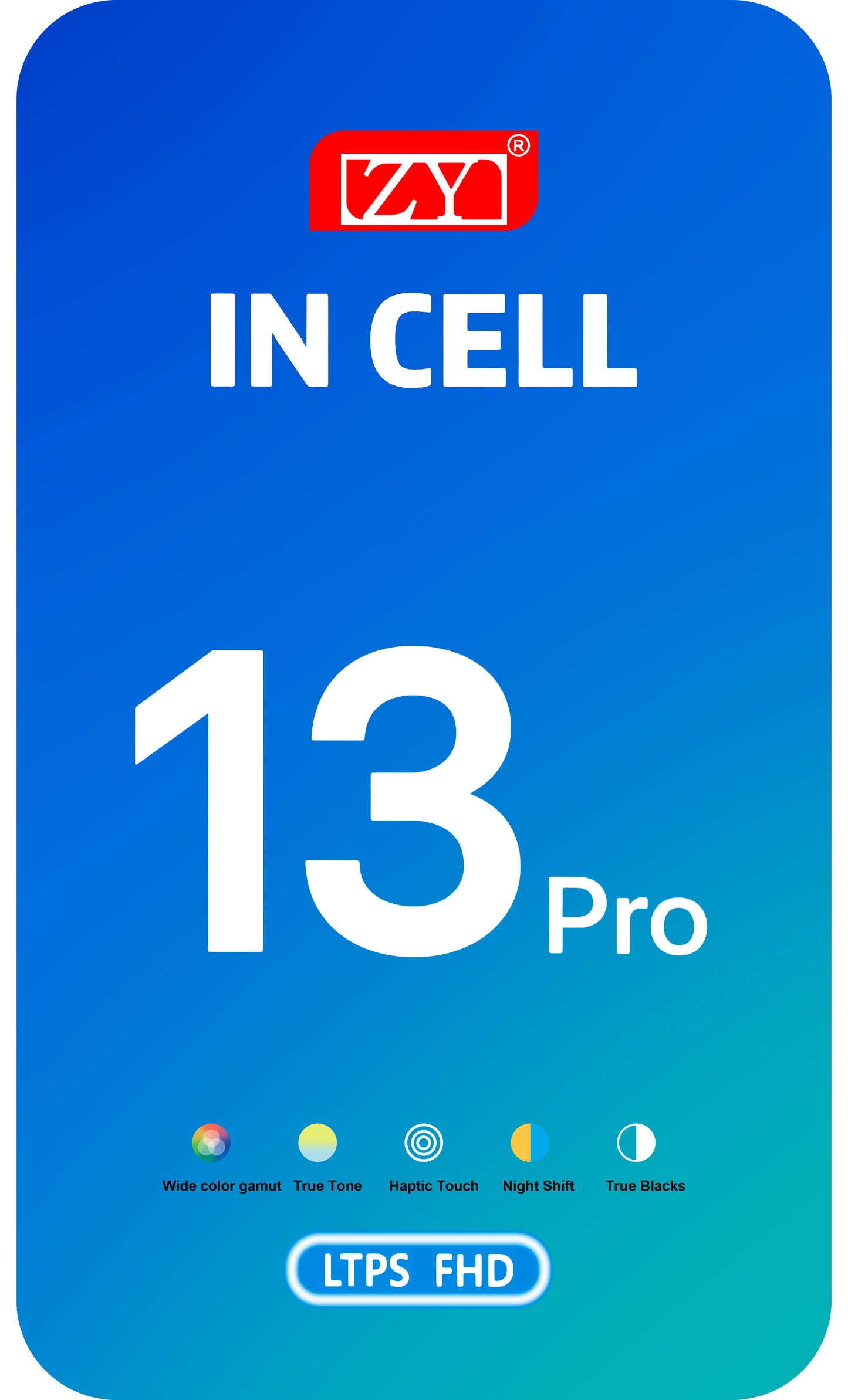 ZY Kosketusnäyttö Apple iPhone 13 Pro:lle, kehyksellä, In-Cell IC siirrettävä LCD-versio, musta 