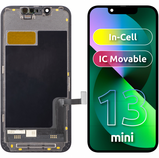 ZY Kosketusnäyttö Apple iPhone 13 mini, kehyksellä, LCD In-Cell IC siirrettävissä, musta