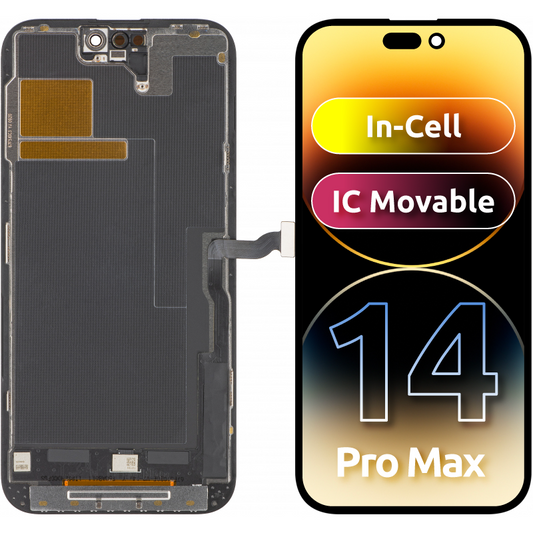 ZY Kosketusnäyttö Apple iPhone 14 Pro Max -puhelimeen, kehyksellä, In-Cell IC -siirrettävä LCD-versio, musta 