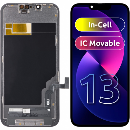 ZY Kosketusnäyttö Apple iPhone 13, kehyksellä, LCD In-Cell IC siirrettävissä, musta 
