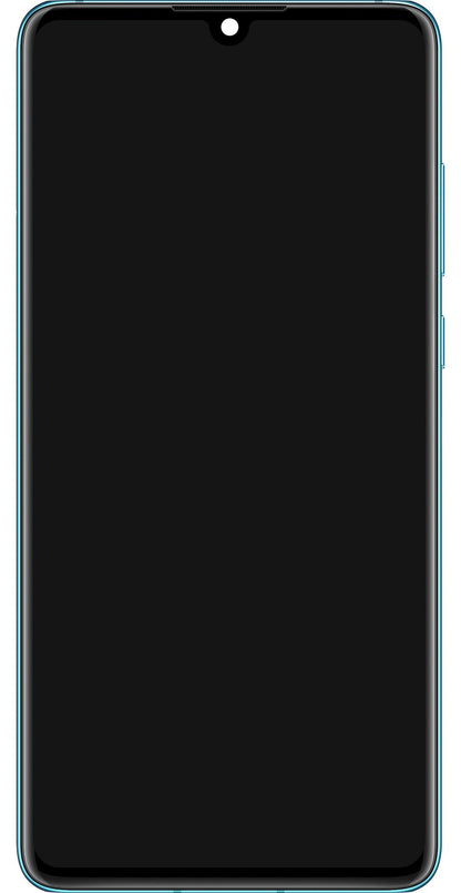 Näyttö kosketusnäytöllä Huawei P30, kehyksellä ja akulla, sininen (Aurora Blue), huoltopaketti 02354HRH