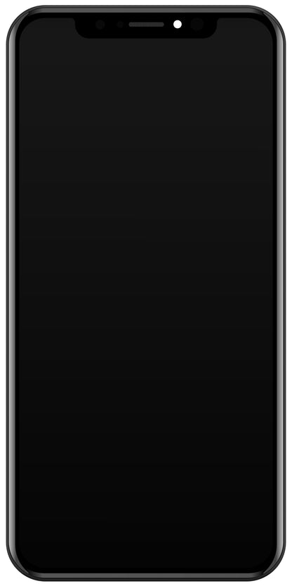 JK Kosketusnäyttö Apple iPhone X:ään, kehyksellä, LCD-kenno, musta