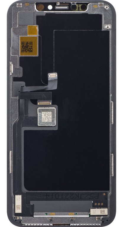 JK Kosketusnäyttö Apple iPhone 11 Pro -puhelimeen, kehyksellä, LCD-kennoon asennettu versio, musta