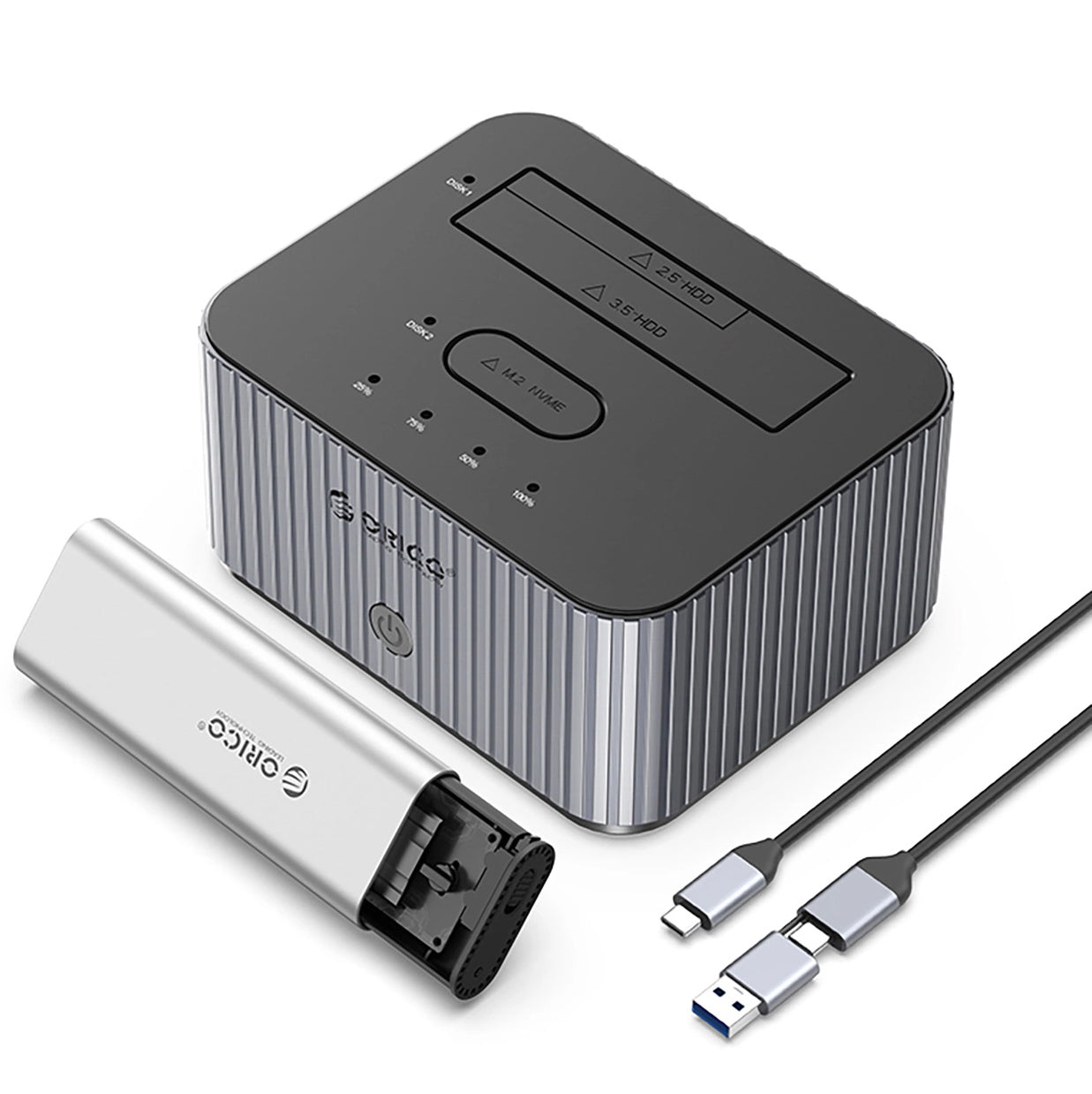 Orico IT28E-C Docking Station for HDD / SSD SATA 2.5inch / 3.5inch - SSD SATA M.2 NVMe, Gray