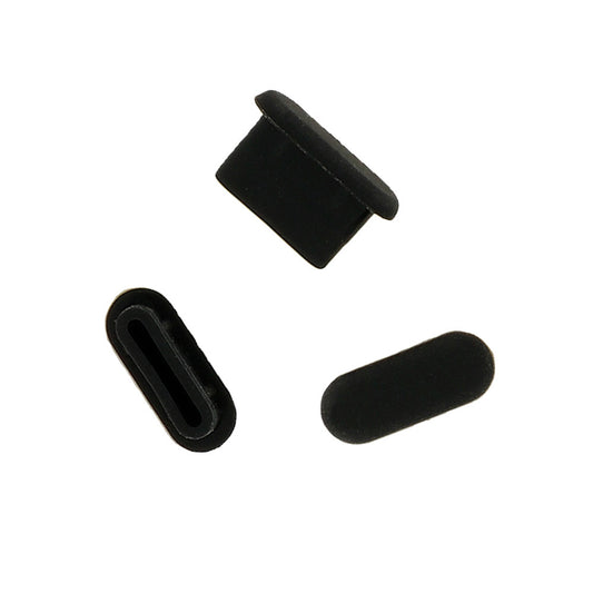 OEM-pölysuoja puhelimen portille, USB-C, 10 kappaleen setti, musta