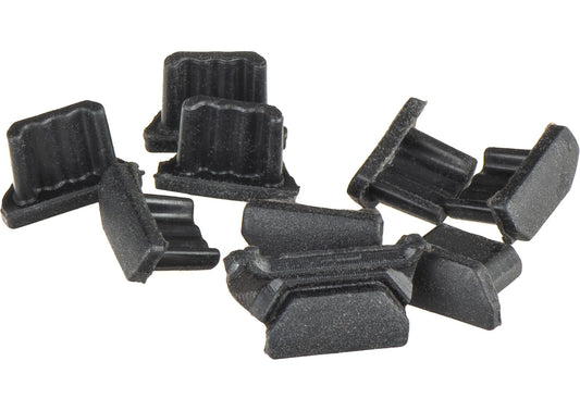 OEM-pölysuoja puhelimen portille, microUSB, 10 kappaleen setti, musta