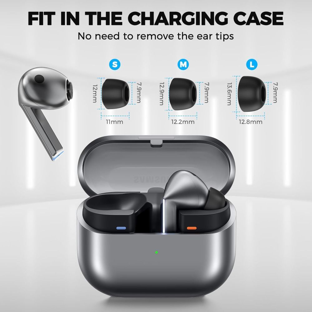 Tech-Protect korvatyynyt Samsung Galaxy Buds3 FE / Buds3 Pro / Buds3, Koko S / M / L, Mustat