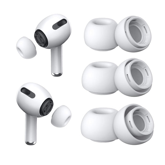 Techsuit ET1 -korvatyynyt Apple AirPods Pro -sarjaan, 3 kappaleen setti, Valkoiset