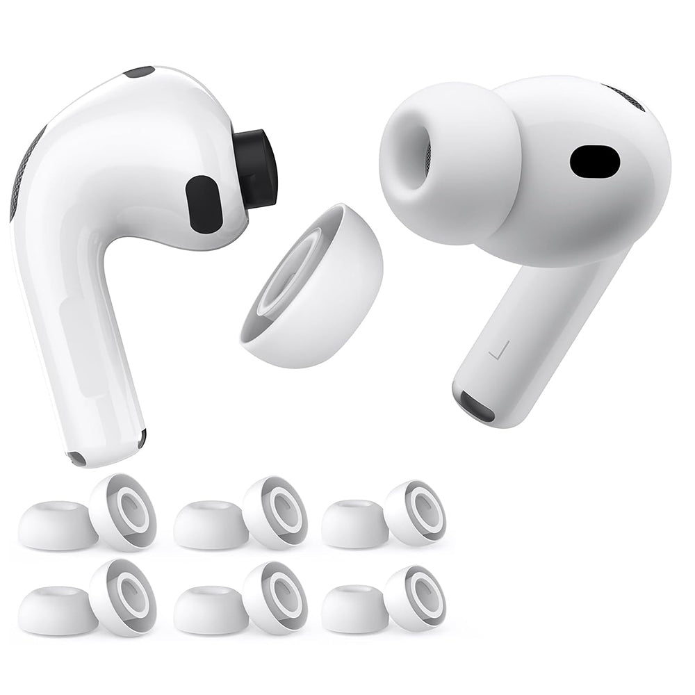 Techsuit ET2 -korvatyynyt Apple AirPods Pro 3:lle, Koot XS / S / L, Valkoiset