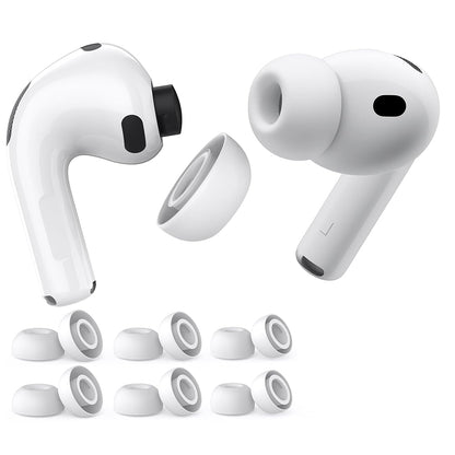 Techsuit ET2 -korvatyynyt Apple AirPods Pro 3:lle, Koot XS / S / L, Valkoiset