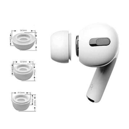 Techsuit ET2 -korvatyynyt Apple AirPods Pro 3:lle, Koot XS / S / L, Valkoiset