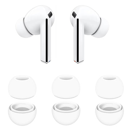 Techsuit ET3 Ear Tips for Samsung Galaxy Buds3 Pro, Size S / M / L, White