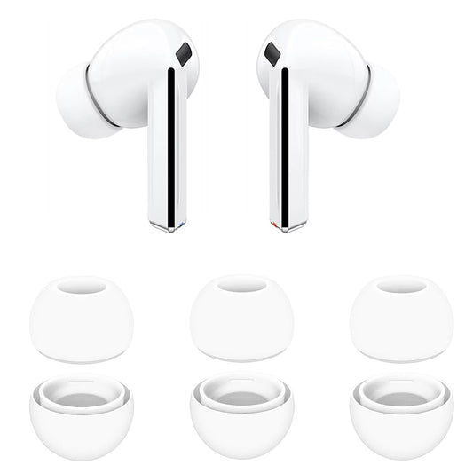 Techsuit ET3 -korvatyynyt Samsung Galaxy Buds3 Prolle, Koot S / M / L, Valkoiset