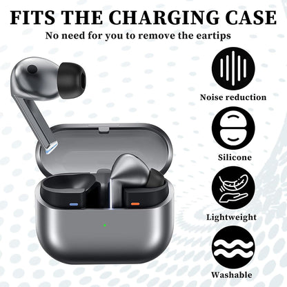 Techsuit ET3 -korvatyynyt Samsung Galaxy Buds3 Prolle, Koot S / M / L, Mustat
