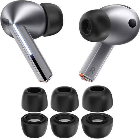 Techsuit ET3 -korvatyynyt Samsung Galaxy Buds3 Prolle, Koot S / M / L, Mustat