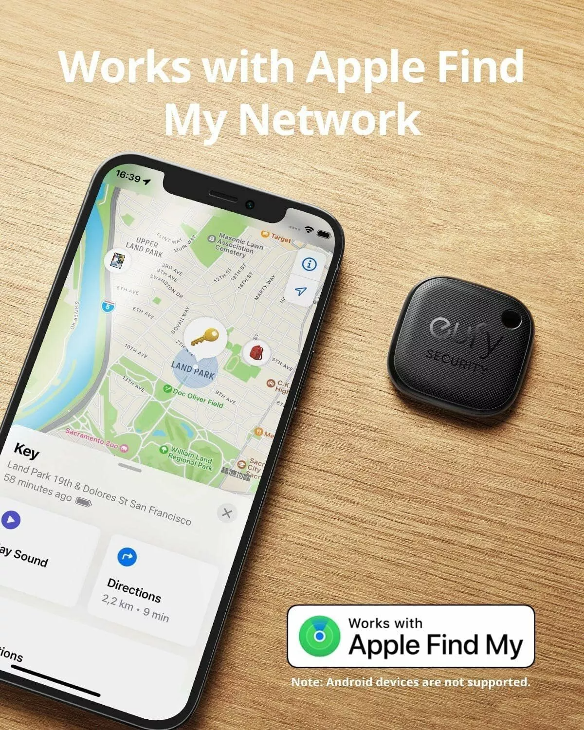Eufy Security SmartTrack Link iOS-sarjaan, 4 kappaleen setti, musta E87B0012