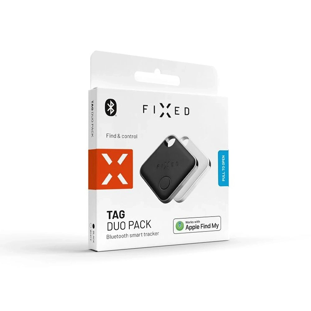 Fixed SmartTag Duo iOS:lle, 2 kappaleen setti, Valkoinen / Musta