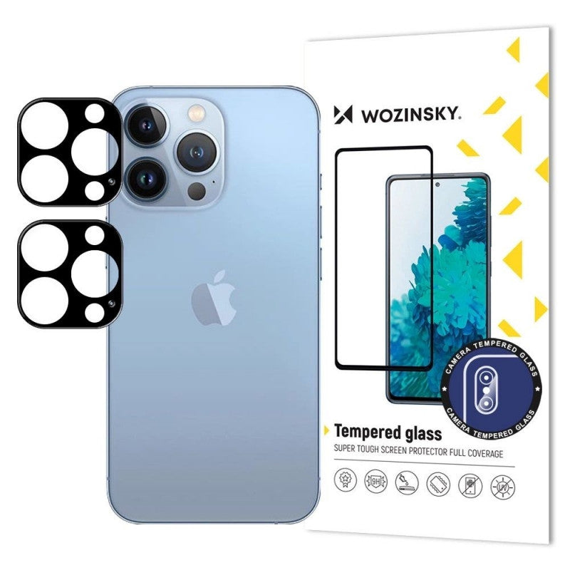 WZK Takakameran suojakalvo Apple iPhone 17 Pro Max, Panssarilasi, 2 kappaleen setti, Musta