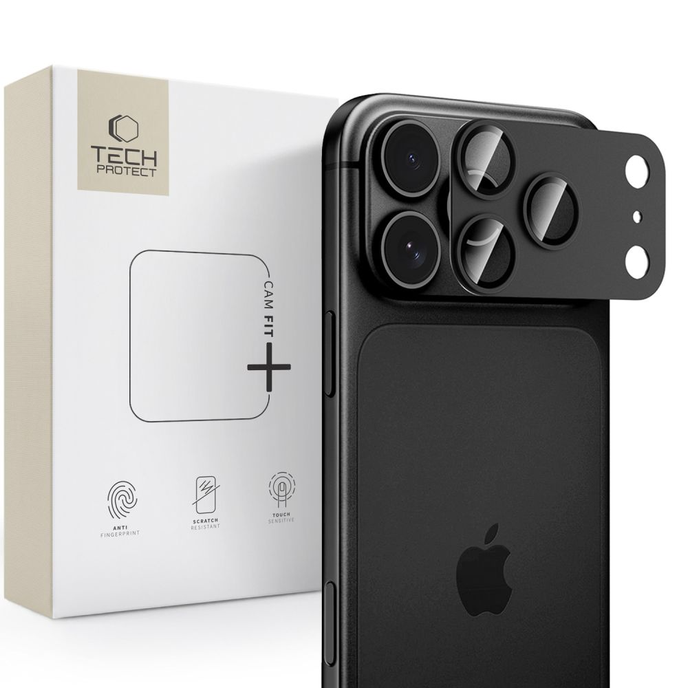 Takakameran suojakalvo Tech-Protect CamFull Fit+ Apple iPhone 18 Pro Maxille, Karkaistu lasi, Musta