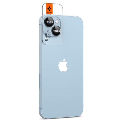 Spigen GlastR EZ FIT Optik Pro takakameran suojakalvo Apple iPhone 15 Plus / 15, Panssarilasi, 2 kappaleen setti, Musta AGL05213