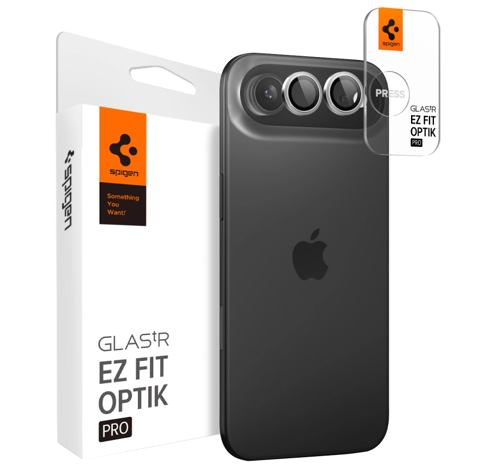 Spigen GlastR EZ FIT Optik Pro takakameran suojakalvo Apple iPhone 17 Air, karkaistu lasi, hopea AGL10132