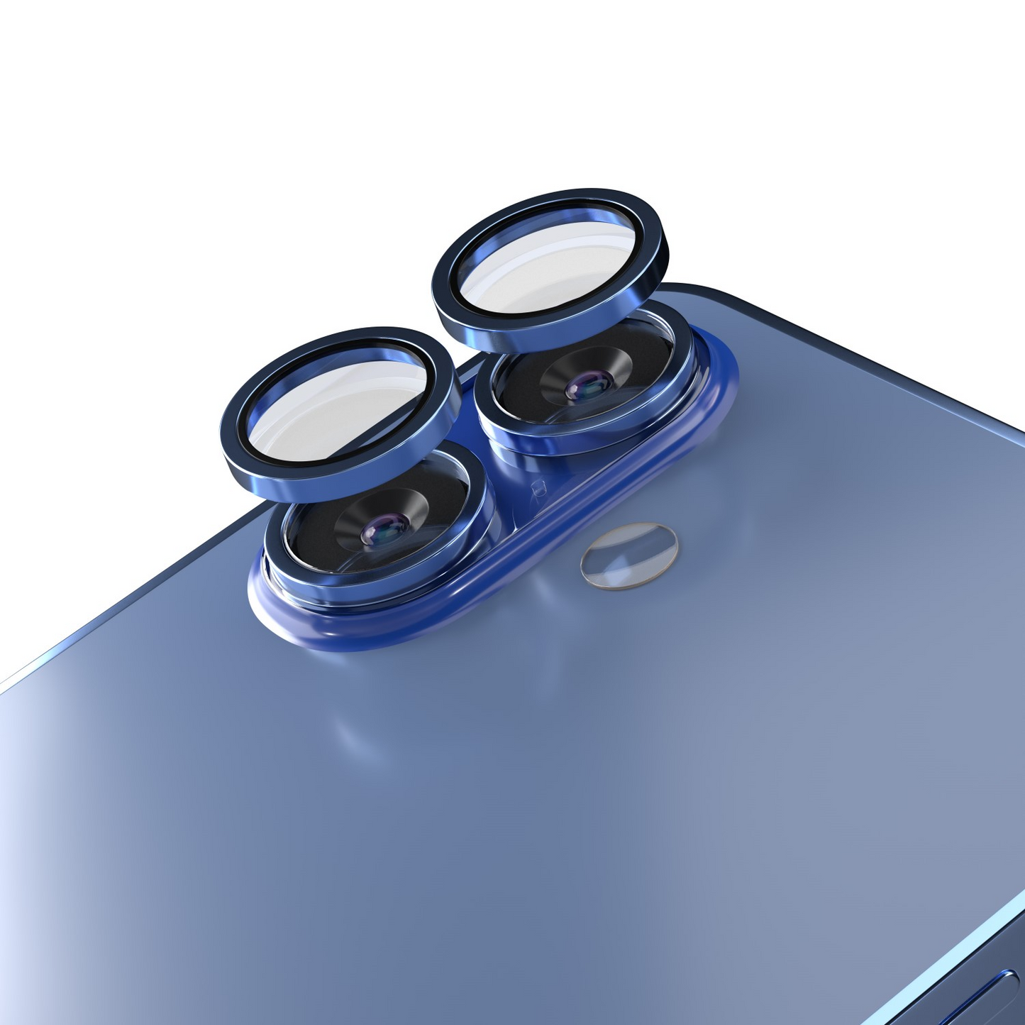 Etteri takakameran suojakalvo Apple iPhone 16 Plus / 16:lle, karkaistu lasi, sininen