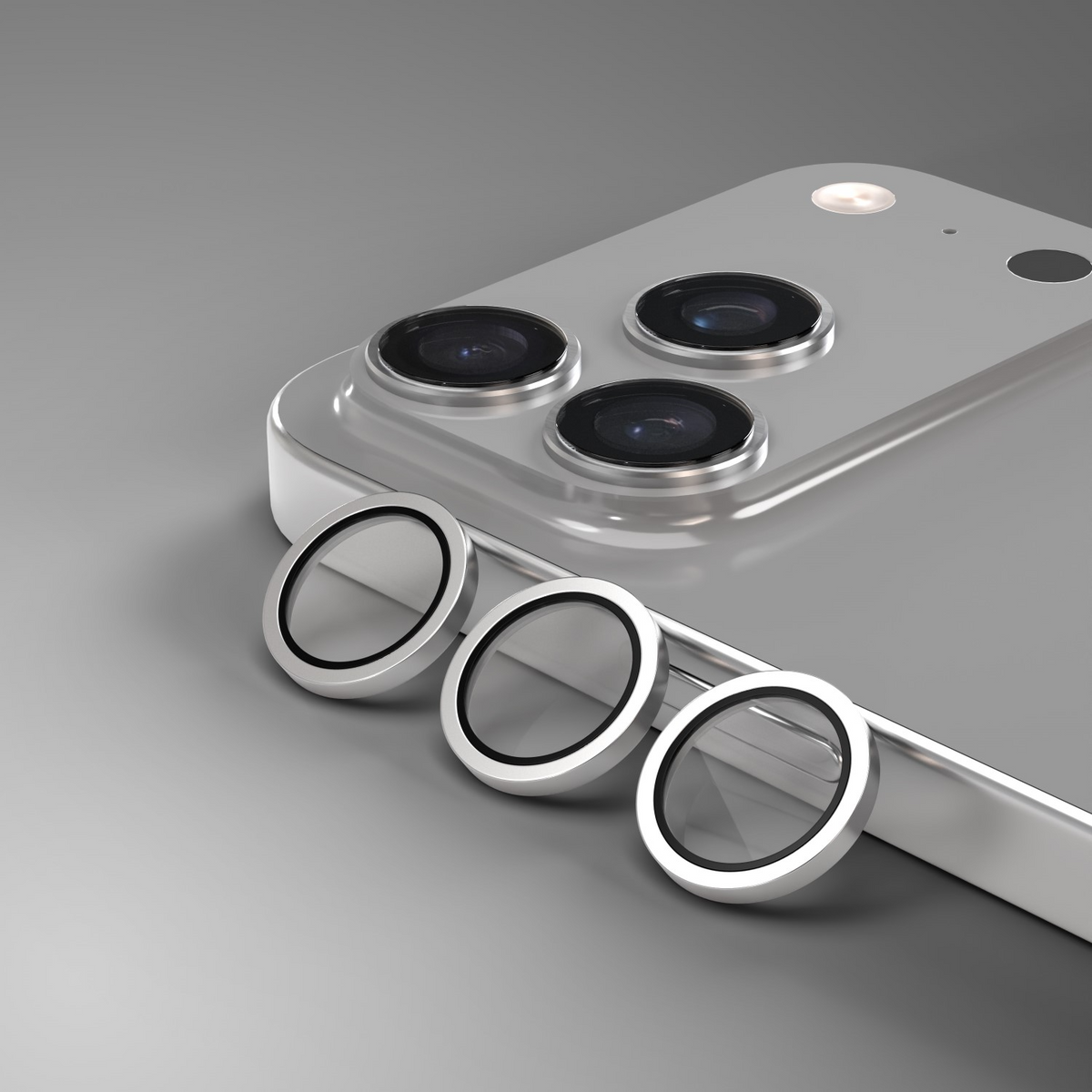 Etteri takakameran suojakalvo Apple iPhone 17 Pro Max / 17 Pro -laitteille, karkaistu lasi, harmaa