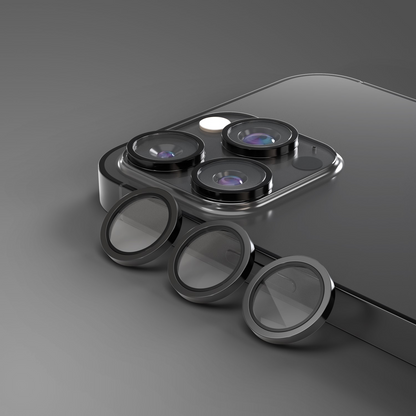 Etteri takakameran suojakalvo Apple iPhone 16 Pro Max / 16 Pro -malleihin, karkaistu lasi, musta
