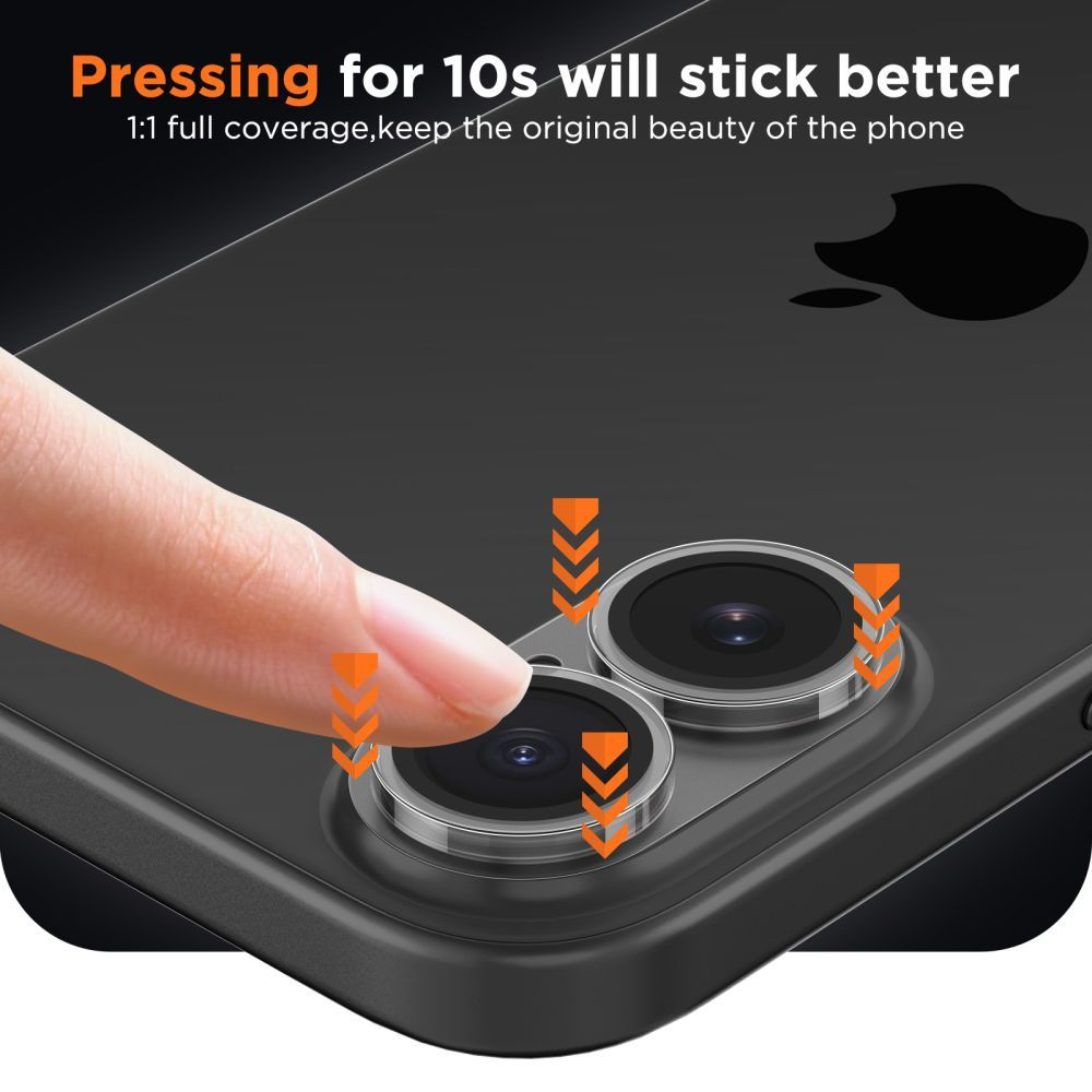 Suojakalvo Tech-Protect CamFull Fit+ Apple iPhone 17:n takakameralle, Karkaistu lasi, Matta Läpinäkyvä