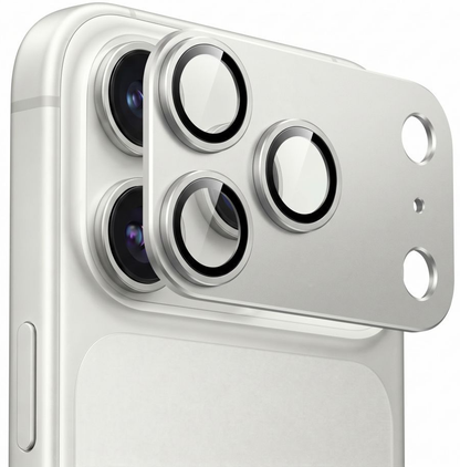 Takakameran suojakalvo Tech-Protect CamFull Fit+ Apple iPhone 18 Prolle, karkaistu lasi, hopea