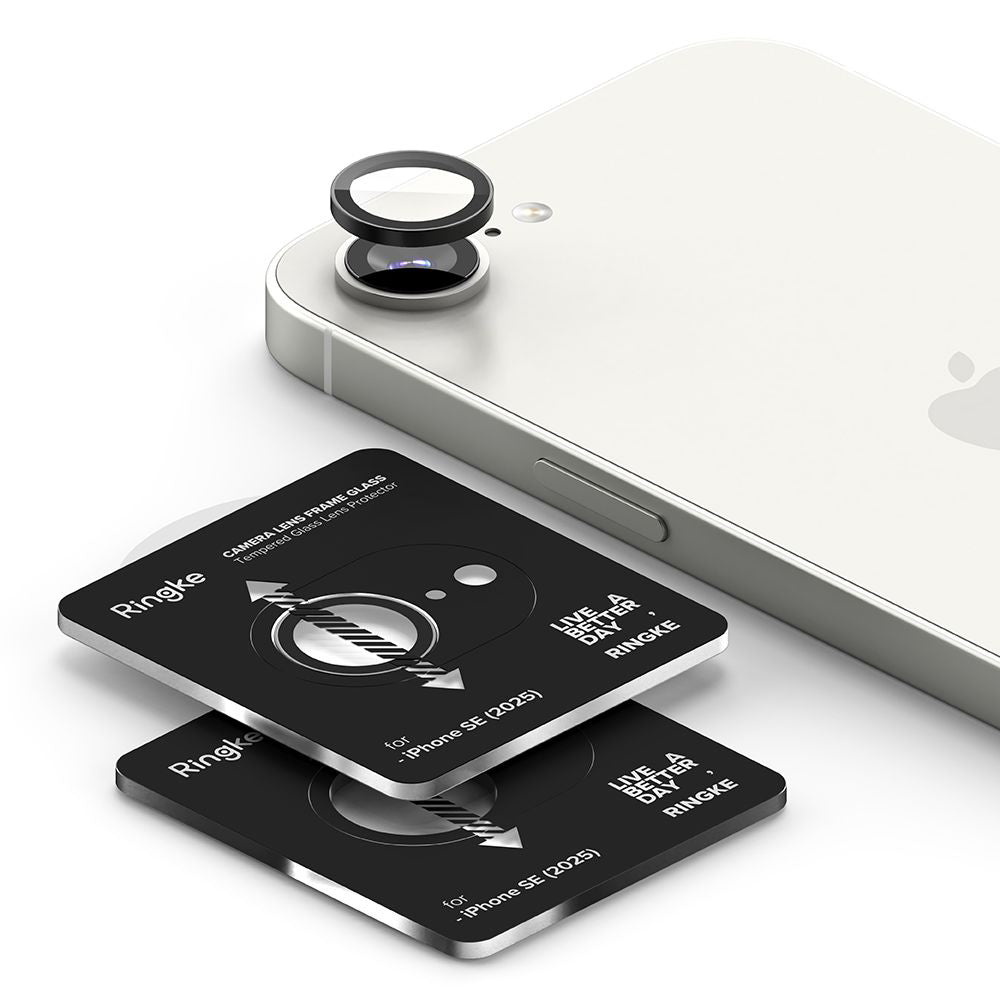 Suojakalvo Ringke takakameralle Apple iPhone 16e, Panssarilasi, 2 kappaleen setti, Musta