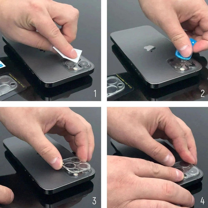 WZK Rear Camera Protection Film for Apple iPhone 17 Pro, Tempered Glass, Set of 2 pieces, Black