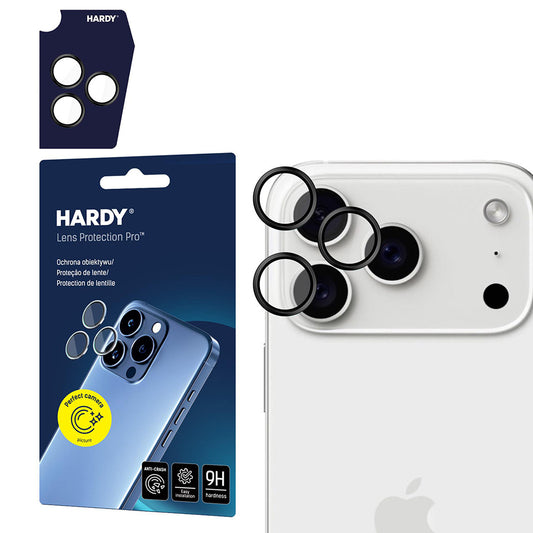 Takakameran suojakalvo 3MK Hardy Protection Pro Apple iPhone 17 Pro Max / 17 Pro, Karkaistu lasi, Musta