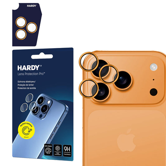 Takakameran suojakalvo 3MK Hardy Protection Pro Apple iPhone 17 Pro Max / 17 Pro, Oranssi Karkaistu Lasi
