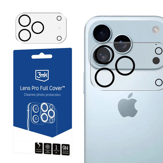 Suojakalvo Takakamera 3MK Pro Full Cover Apple iPhone 17 Prolle, Panssarilasi, Musta