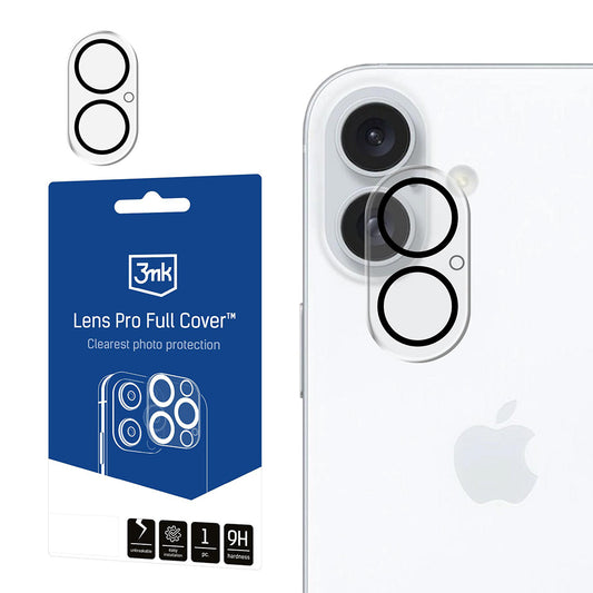 Takakameran suojakalvo 3MK Pro Full Cover Apple iPhone 17:lle, Panssarilasi, Musta