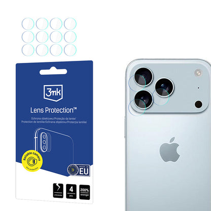 Takakameran suojakalvo 3MK Protection Apple iPhone 17 Pro Max, Panssarilasi, 4 kappaleen setti, Läpinäkyvä