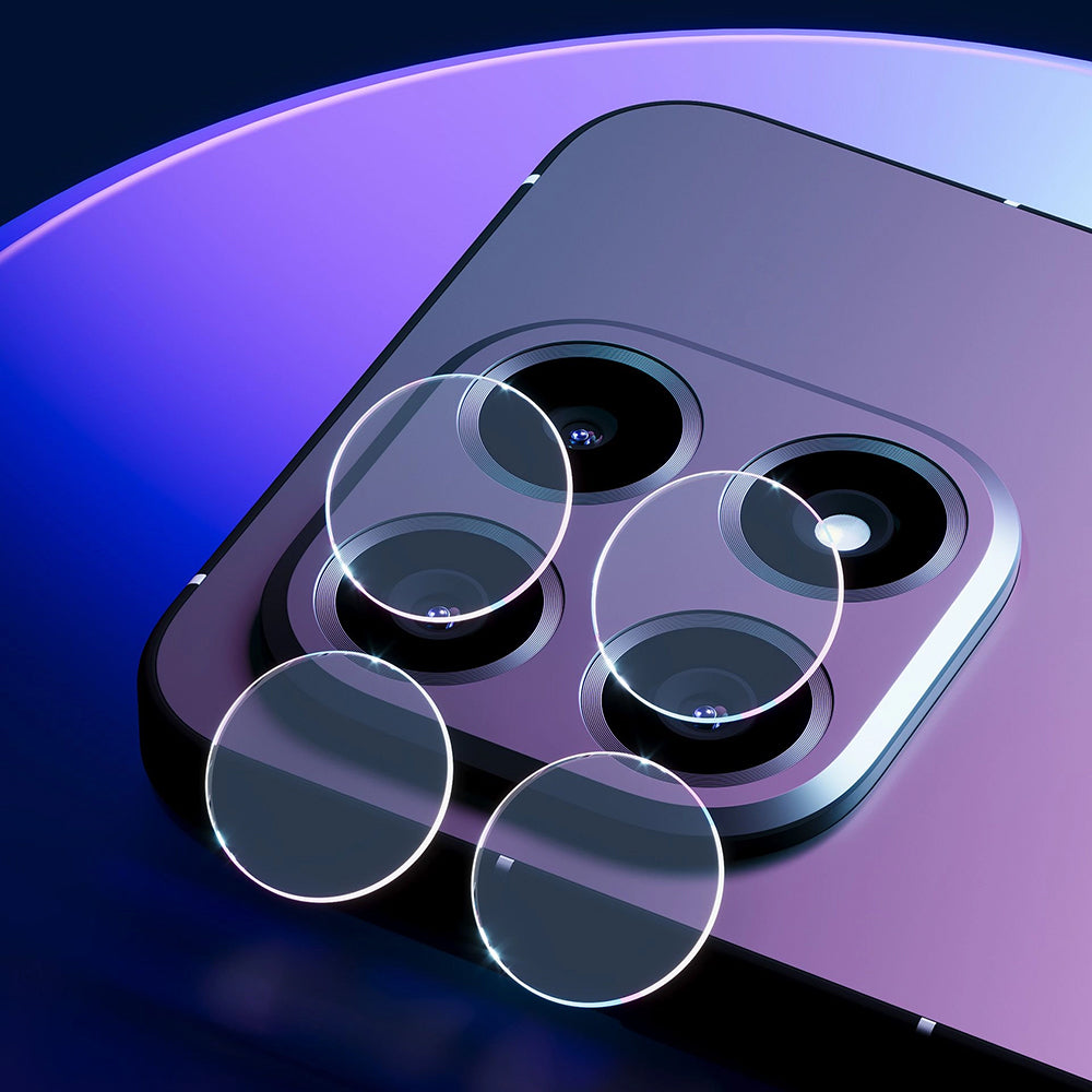 Suojakalvo Oppo Find X9 Pro:n takakameralle 3MK Protection, Karkaistu lasi, 4 kappaleen setti, Läpinäkyvä