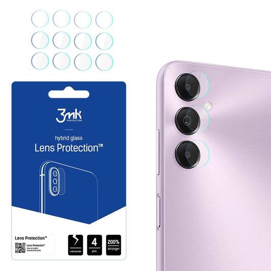 3MK Protection takakameran suojakalvo Samsung Galaxy A05s A057:lle, joustava lasi, 4 kappaleen setti, läpinäkyvä